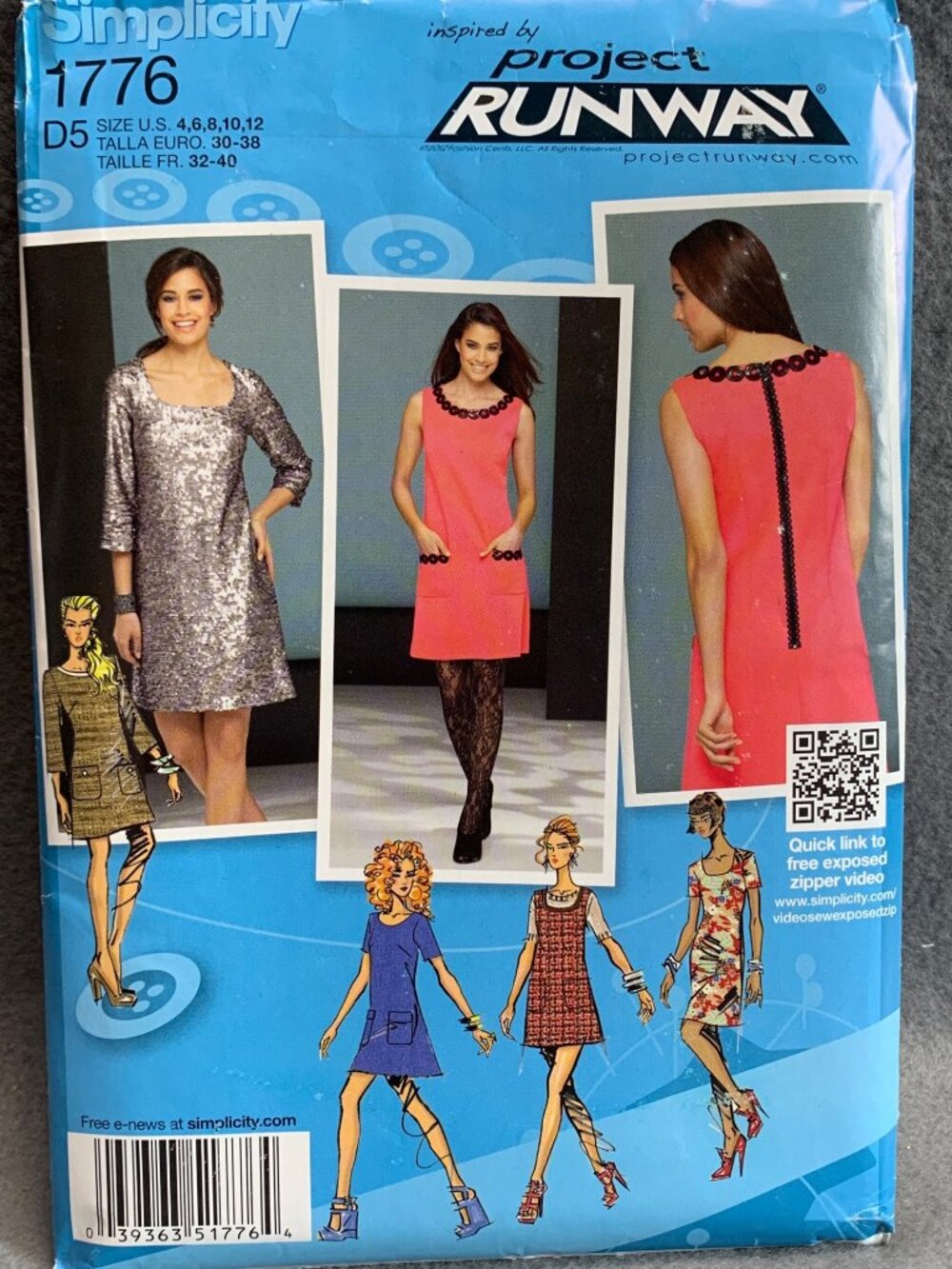 Simplicity Misses Dress Sewing Pattern Size 4 6 8 10 12 1776 Uncut 2012
